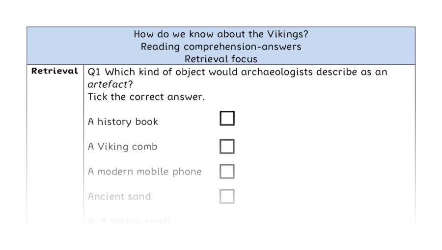 Reading comprehension - retrieval - How do we know about the Vikings - answers