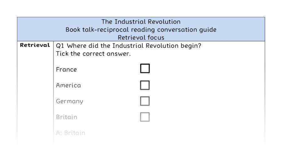 Reciprocal reading - retrieval - The Industrial Revolution