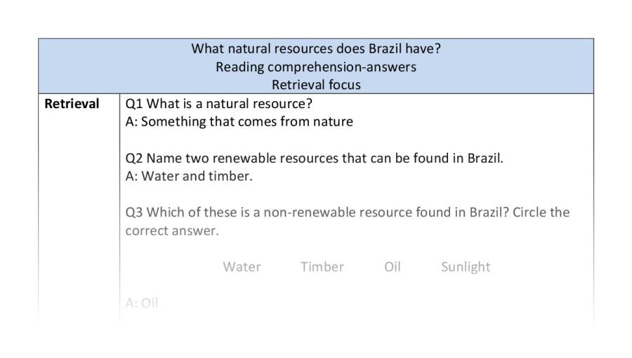 Reading comprehension - retrieval - What natural resources does Brazil have