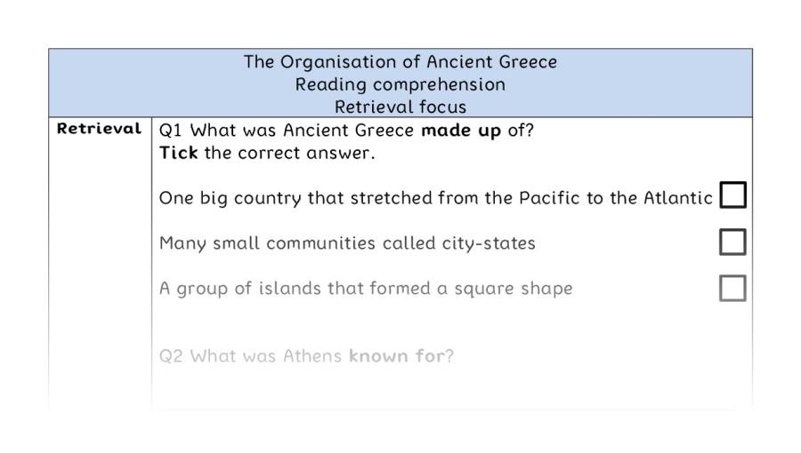 Reading comp - retrieval - The Organisation of Ancient Greece