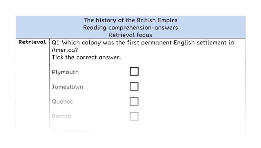 Reading comprehension - retrieval - The history of the British Empire - answers