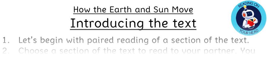 How the Earth and Sun Move - Teaching Slides - Inference Focus