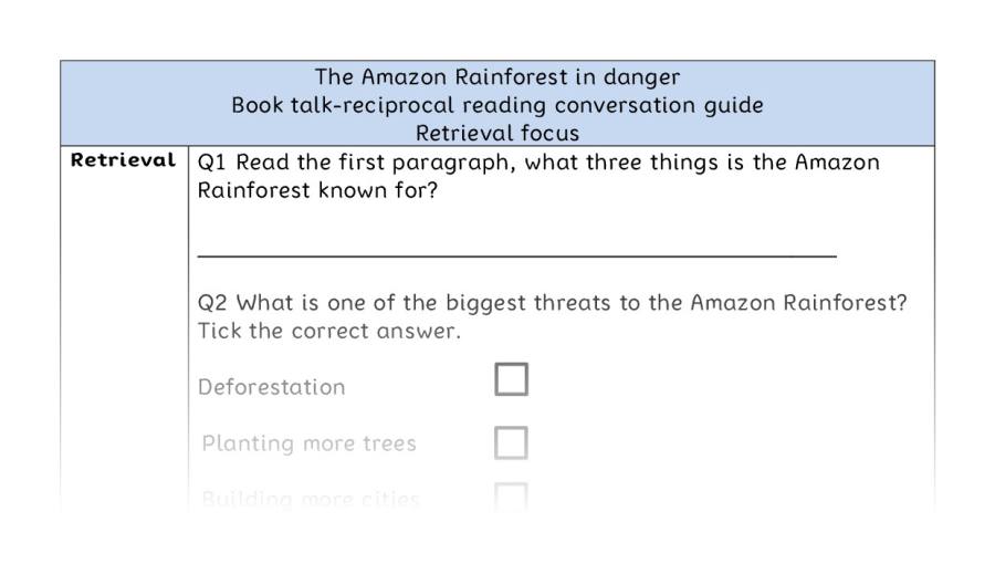Reciprocal reading - retrieval - The Amazon Rainforest in danger