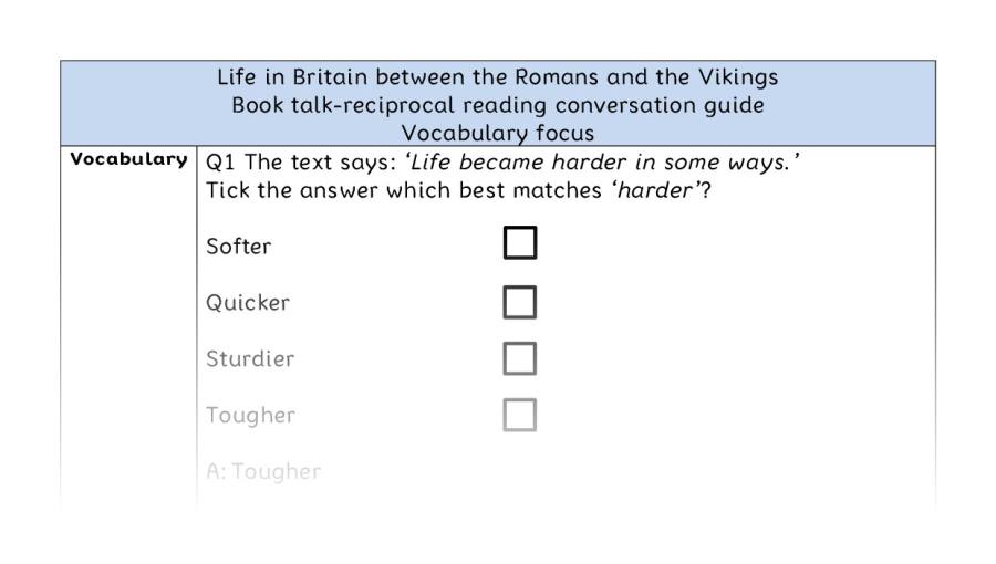 Reciprocal-vocabulary-Life in Britain between the Romans and the Vikings